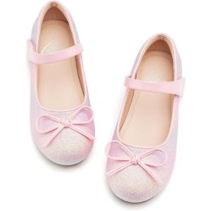 Stelle Girls Mary Jane School Flats Flower Wedding Uniform Party Shoes（Toddler/Little Kids/Big Kids）(1-pink Ombre)