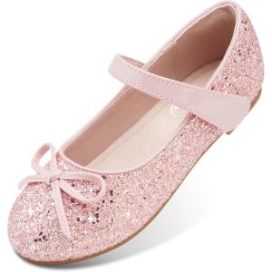 Stelle Girls Mary Jane School Flats Flower Wedding Uniform Party Shoes（Toddler/Little Kids/Big Kids）(Pink2)