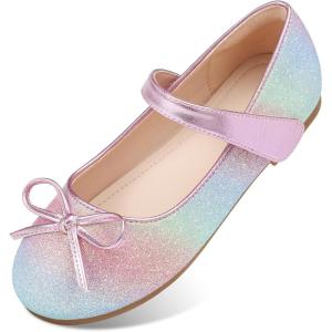 Stelle Girls Mary Jane School Flats Flower Wedding Uniform Party Shoes（Toddler/Little Kids/Big Kids）(Unicorn Dust)