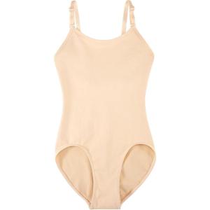 Stelle Girls Nude Leotard Seamless Undergarment Camisole with Adjustable Straps for Dance/Ballet/Gymnastics(Sand)