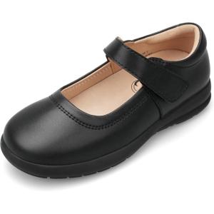 Stelle Girls School Shoes Mary Jane Flats Black Uniform Dress Shoes for Little/Big Kids(Black)