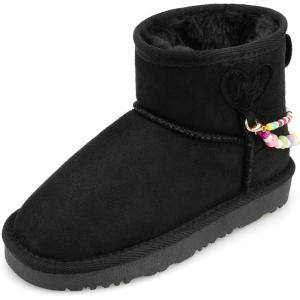 Stelle Girls Snow Boots Warm Winter Boots for Toddler/Little/Big Kids(Black)