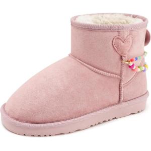 Stelle Girls Snow Boots Warm Winter Boots for Toddler/Little/Big Kids(Pink)