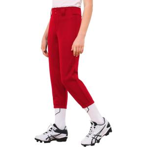 Stelle Girls’ Softball Pants Youth Kids Baseball Pants Fastpitch Pants with Pockets Boys Tee Ball(Red)