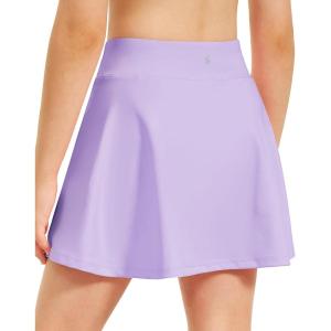 Stelle Girls Tennis Skirts with Pockets Athletic Skorts Inner Shorts High Waisted Sports Golf Running Skirt(Lilac)