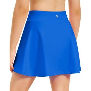 Stelle Girls Tennis Skirts with Pockets Athletic Skorts Inner Shorts High Waisted Sports Golf Running Skirt(Sapphire)