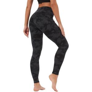 Stelle High Waisted Yoga Leggings with Pockets, Buttery Soft Workout Yoga Pants for Women Tummy Control Running Gym(Black&grey Camo)