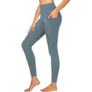 Stelle High Waisted Yoga Leggings with Pockets, Buttery Soft Workout Yoga Pants for Women Tummy Control Running Gym(Brushed Buttery Soft-gray Sage)