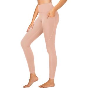 Stelle High Waisted Yoga Leggings with Pockets, Buttery Soft Workout Yoga Pants for Women Tummy Control Running Gym(Brushed Buttery Soft-rose Clay)