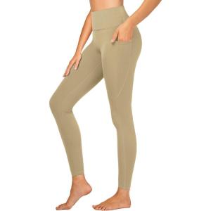 Stelle High Waisted Yoga Leggings with Pockets, Buttery Soft Workout Yoga Pants for Women Tummy Control Running Gym(Brushed Buttery Soft-stone)