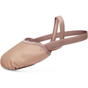 Stelle Leather Half Soles Dance Shoes Womens Lyrical Pirouette Turners Dance Shoes for Turning (Girls/Boys/Men/Adult)(Tan)