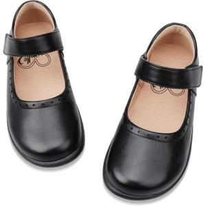 Stelle School Shoes for Girls Mary Jane Dress Shoes Uniform Flats (Little/Big Kids)(Black)