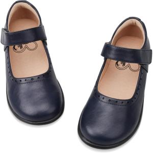 Stelle School Shoes for Girls Mary Jane Dress Shoes Uniform Flats (Little/Big Kids)(Navy)