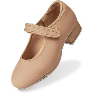 Stelle Tap Shoes for Girls Toddler Boys PU Leather Dance Shoes(Toddler/Little Kid/Big Kid)(Tan)