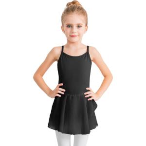 Stelle Toddler Ballet Leotards for Girls,Dance Leotard for Girls,Camisole Toddler Ballet Outfit for Studio Outdoor Daily Wear(Style 1-black)