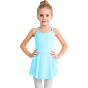 Stelle Toddler Ballet Leotards for Girls,Dance Leotard for Girls,Camisole Toddler Ballet Outfit for Studio Outdoor Daily Wear(Style 1-pool Blue)