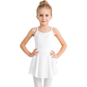 Stelle Toddler Ballet Leotards for Girls,Dance Leotard for Girls,Camisole Toddler Ballet Outfit for Studio Outdoor Daily Wear(Style 1-white)