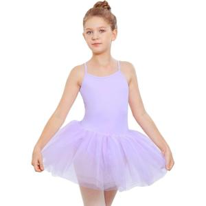 Stelle Toddler Ballet Leotards for Girls,Dance Leotard for Girls,Camisole Toddler Ballet Outfit for Studio Outdoor Daily Wear(Style 2-lavender (Tutu))