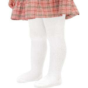 Stelle Toddler Girls Tights Baby Cable Knit Thick Stockings Cotton Winter Warm Leggings Pantyhose 1/2/3 Pack(1-white)