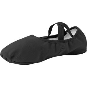 Stelle Women Ballet Shoes Highly Stretch Canvas Adult Ballet Slippers Split Sole Yoga Dance Shoe for Girls Boys(Black)