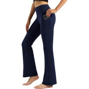 Stelle Women High Waisted Leggings with Pockets 30″ Tummy Control Workout Running Yoga Pants(30″ Navy)