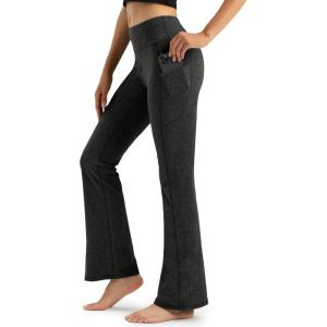 Stelle Women High Waisted Leggings with Pockets 30″ Tummy Control Workout Running Yoga Pants(Charcoal (30” Regular))