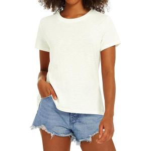 Stelle Women T Shirts Crew Neck Short Sleeve Shirts Modal Soft Summer Classic Fit Tees(Creme)