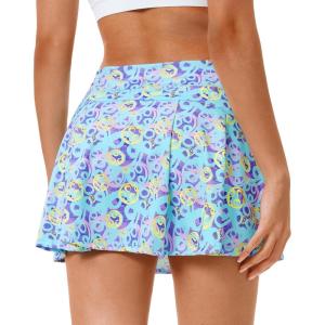 Stelle Women Tennis Skirt Golf Skorts Athletic High Waisted with Pockets Inner Shorts Sport Workout Pleated Pickleball(Vibrant Pickle)