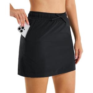 Stelle Women’s Golf Skort Skirts 16″ Hiking Skort for Tennis Outdoors Quick Drying Athletic Workout Skort with Pockets(Black)