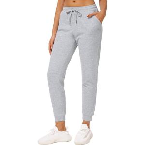 Stelle Womens High Waist Drawstring Jogger Athletic Lounge Sweatpants with Pockets(Heather Grey)