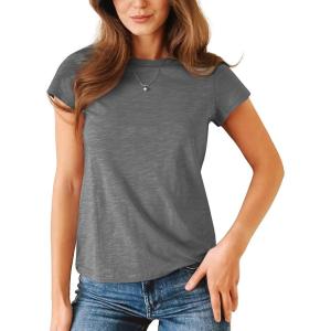 Stelle Womens Modal Soft Crewneck Short Sleeve T Shirts Summer Casual Basic Tops Tees(Dark Grey)