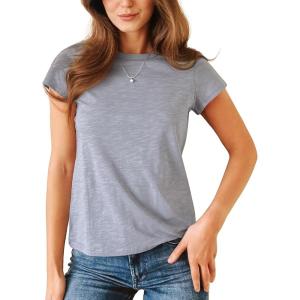 Stelle Womens Modal Soft Crewneck Short Sleeve T Shirts Summer Casual Basic Tops Tees(Grey)