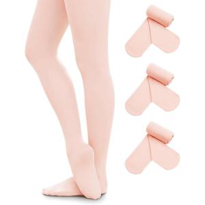 Stelle Women’s Ballet Tights Ultra Soft Pro Footed Tights Adult Dance Leggings(3 Pairs-ballet Pink)