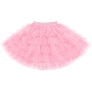 Stelle Girls Tutu Skirt 5 Layers Fluffy Tulle Dance Ballet Skirt Princess Birthday Party Costume(Pink)