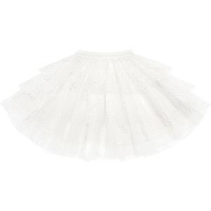 Stelle Girls Tutu Skirt 5 Layers Fluffy Tulle Dance Ballet Skirt Princess Birthday Party Costume(White)