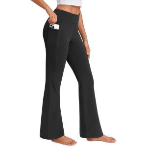 Stelle 29″ 31″ 33″ Fleece Lined Leggings for Women Thermal Bootcut Yoga Pants High-Waisted Winter Leggings with Pockets(Black)