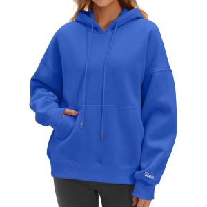 STELLE Womens Oversized Hoodies Fleece Sweatshirts Fall Fashion 2025 Pullover Sweaters Winter Clothes(Blue)