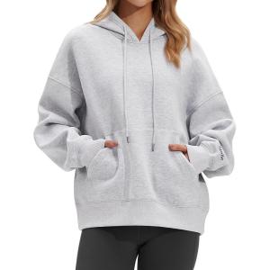 STELLE Womens Oversized Hoodies Fleece Sweatshirts Fall Fashion 2025 Pullover Sweaters Winter Clothes(Light Heather Grey)