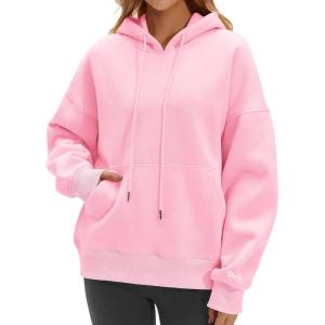STELLE Womens Oversized Hoodies Fleece Sweatshirts Fall Fashion 2025 Pullover Sweaters Winter Clothes(Pink)